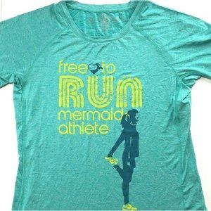 Mermaid Athlete Free To Run Marathon Tee XL Womens